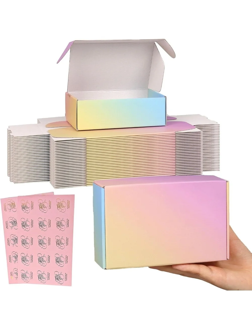 Tri-Color Shipping Boxes for Kids Toys - Pastel Gradient (29 Pack)